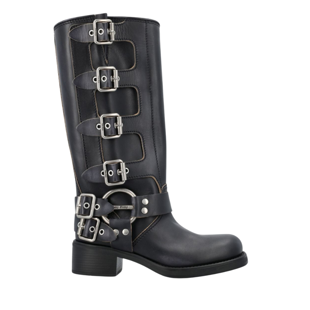 Lederstiefel Schwarz