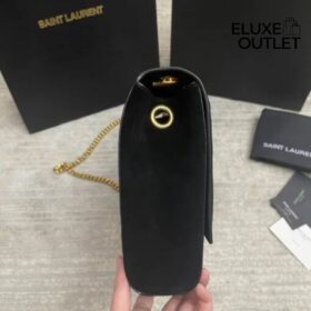 Kate Wendetasche aus Veloursleder und Glattleder Schwarz 28,5 cm