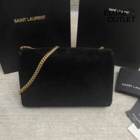 Kate Wendetasche aus Veloursleder und Glattleder Schwarz 28,5 cm