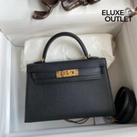 Kelly Epsom Schwarz/Gold 20 cm