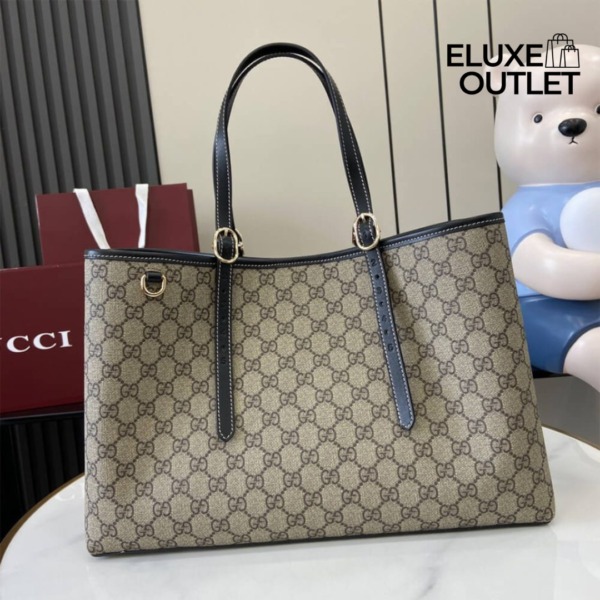 GG Mitelgroßer Shopper Beige/Braun 38 cm