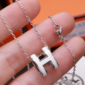 Anhanger Mini Pop H Weiß/Silber