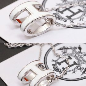 Anhanger Mini Pop H Weiß/Silber