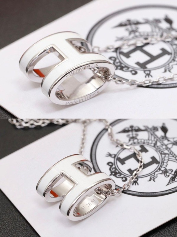Anhanger Mini Pop H Weiß/Silber