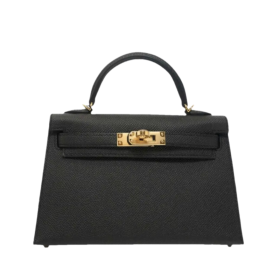 Kelly Epsom Schwarz/Gold 20 cm