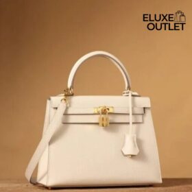 Kelly 25 Epsom Creme/Golden