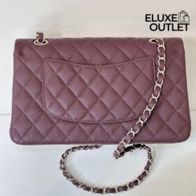 11.12 Genarbtes Leder Bordeaux/Silbern 25.5 cm