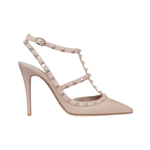 Rockstud Ankle Strap Pumps Puder 100cm