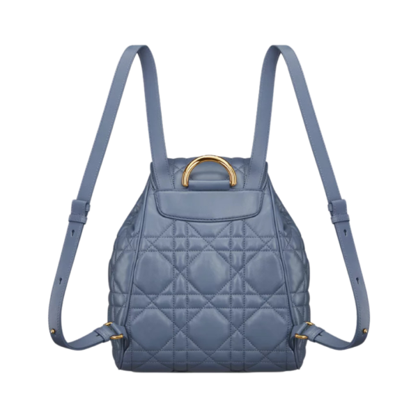Denimblauw lamsleer met Macrocannage-motief 23cm