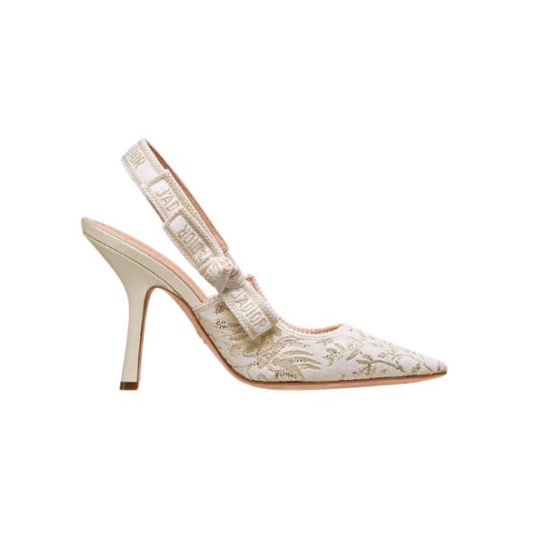 Witte en goudkleurige Millefiori-jacquard
