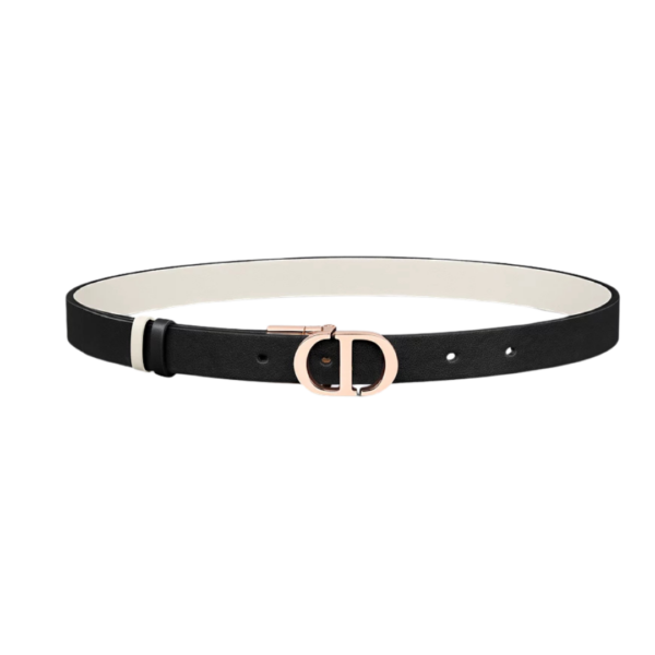 Lattekleurig en zwart soepel kalfsleer 2.5cm