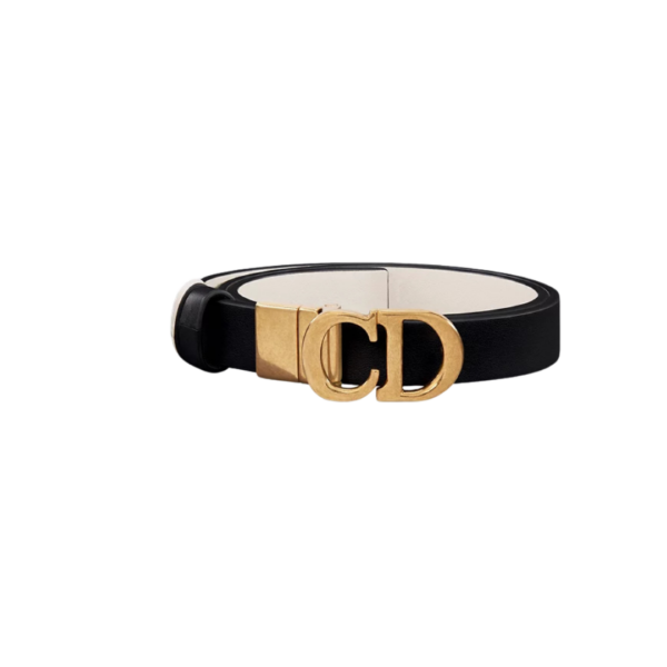Zwart en lattekleurig soepel kalfsleer 2cm