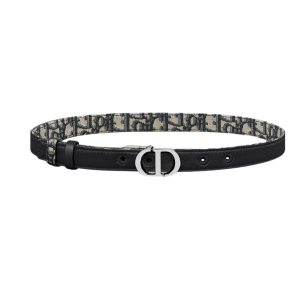 Soepel blauw kalfsleer en Oblique-jacquard