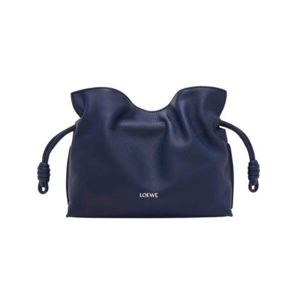 Clutch aus Nappaleder in Abyssblau 18cm