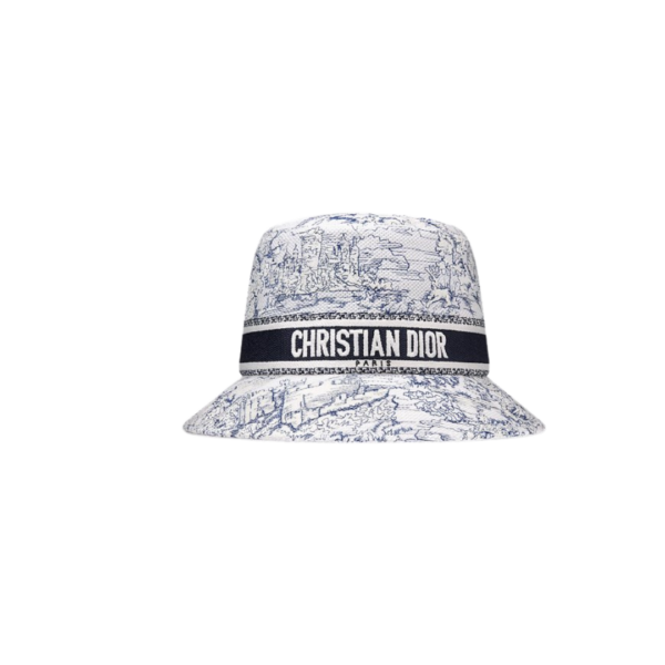 D-Bobby Toile de Jouy Scotland-bucket hat met smalle rand