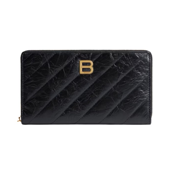 Continental Brieftasche mit Steppmuster in Schwarz 19cm