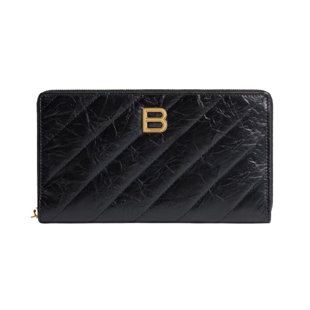 Continental Brieftasche mit Steppmuster in Schwarz 19cm
