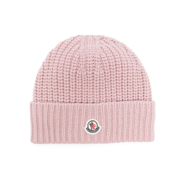 logo-patch ribbed-knit beanie