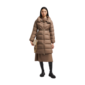 Brou Diagonal gesteppte Lange Daunenjacke