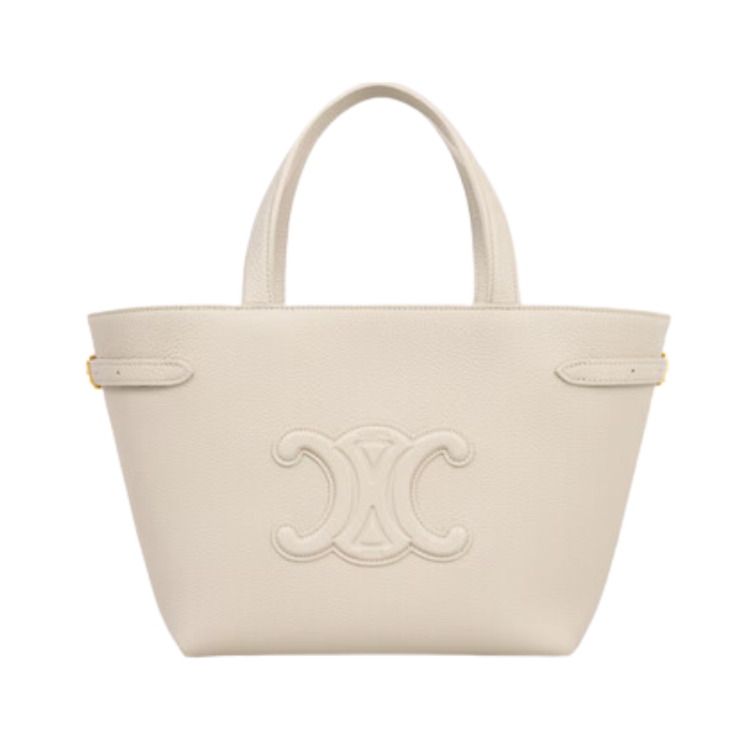 TRIOMPHE aus strukturiertem Kalbsleder in Pale Beige 20cm