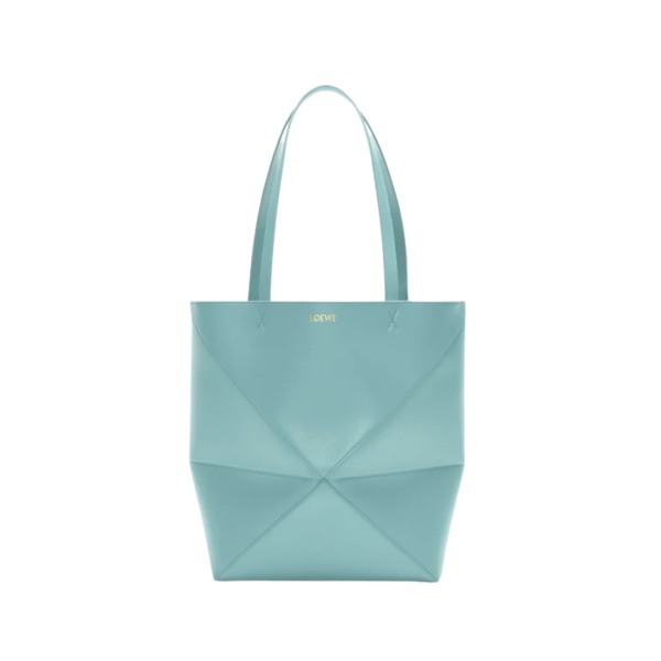 Mittlere Puzzle Fold Tote aus glänzendem Kalbsleder 31.5cm