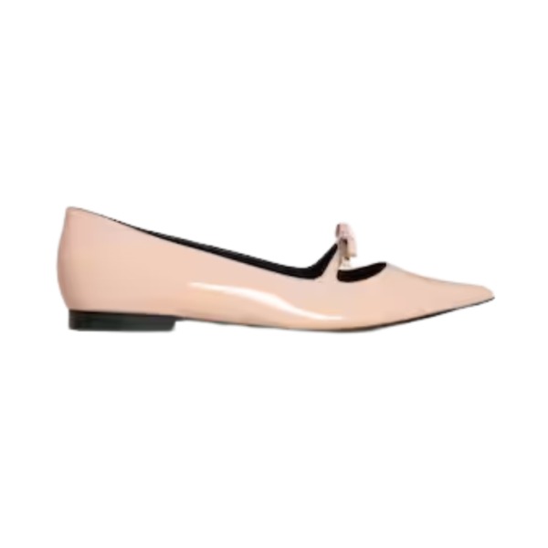Suzy pointy toe ballerina in patentkalbsleder