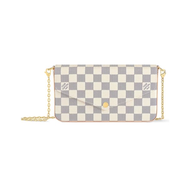 Félicie Damier Azur Canvas Clutch 21cm