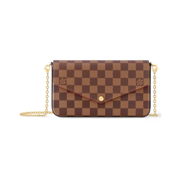 Félicie Damier Ebene Canvas Clutch 21cm