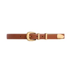 Mittelgroßer Western-Gürtel aus natürlichem Kalbsleder 2.5cm