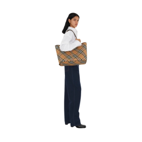 Check Tote Schwarz/Braun 46 cm