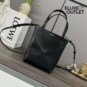 Mini Puzzle Fold Tote Schwarz 20cm