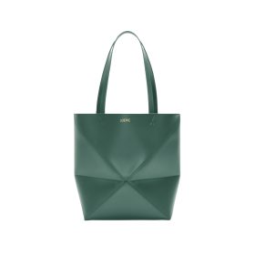Mittlere Puzzle Fold Tote aus glänzendem Kalbsleder 31.5cm