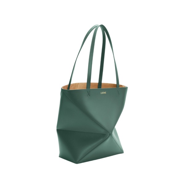 Mittlere Puzzle Fold Tote aus glänzendem Kalbsleder 31.5cm