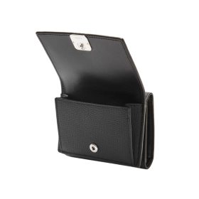 Dreifach gefaltete Brieftasche „Anagram“ aus genarbtem Kalbsleder 7.8cm
