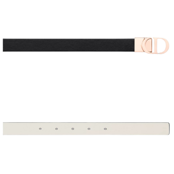 Lattekleurig en zwart soepel kalfsleer 2.5cm