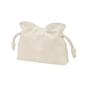 Clutch aus Nappaleder in Meersalz 18cm