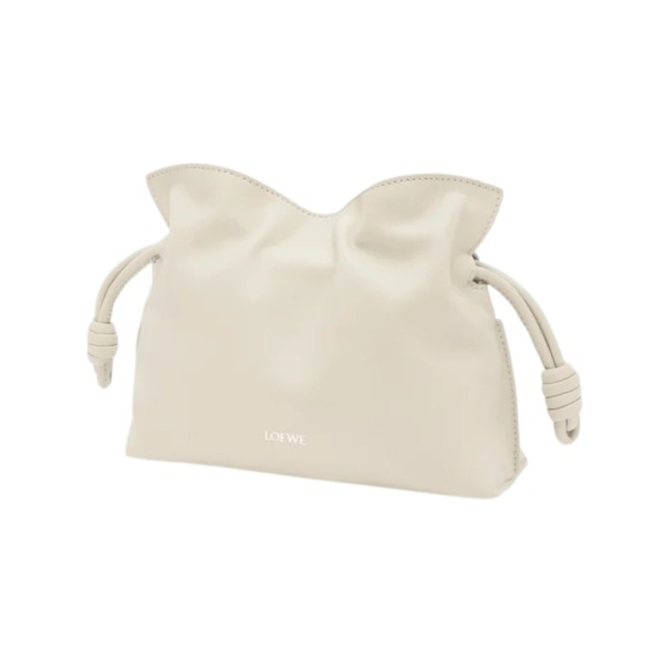 Clutch aus Nappaleder in Meersalz 18cm