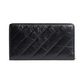 Continental Brieftasche mit Steppmuster in Schwarz 19cm