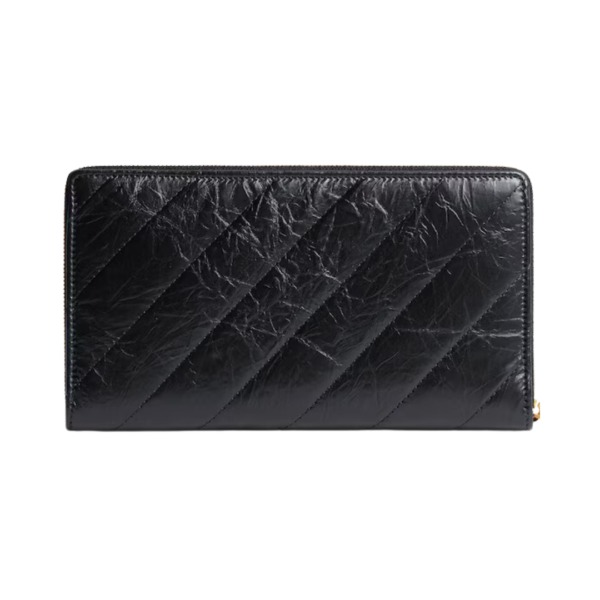 Continental Brieftasche mit Steppmuster in Schwarz 19cm