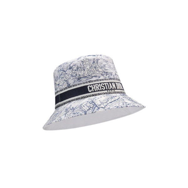 D-Bobby Toile de Jouy Scotland-bucket hat met smalle rand