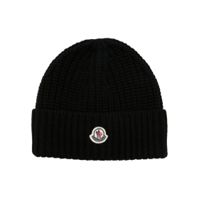 Mütze mit Logo-Patch aus Strick