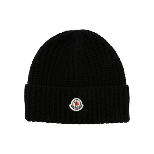 Mütze mit Logo-Patch aus Strick