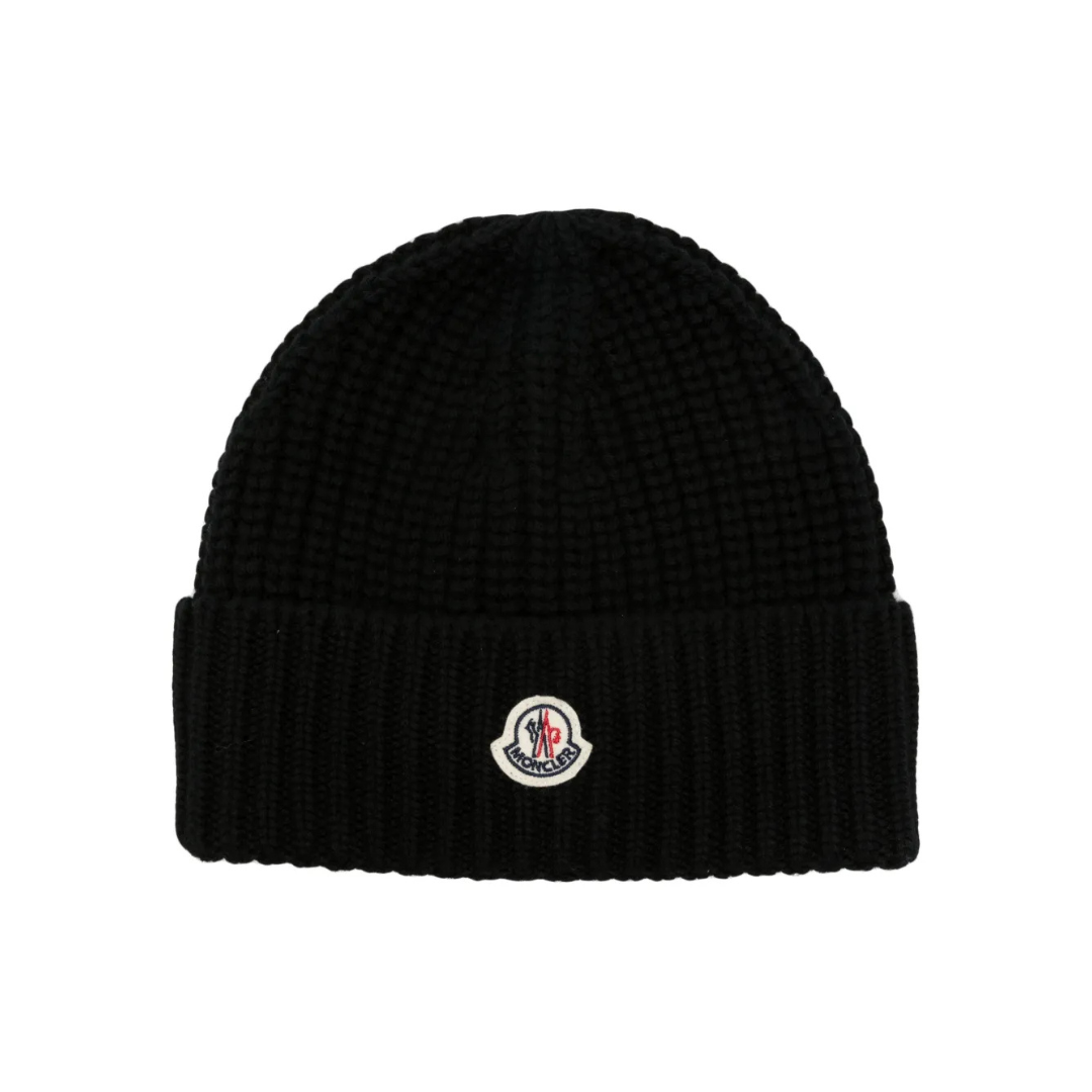 Mütze mit Logo-Patch aus Strick