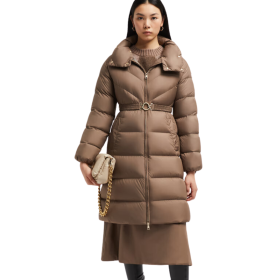 Brou Diagonal gesteppte Lange Daunenjacke
