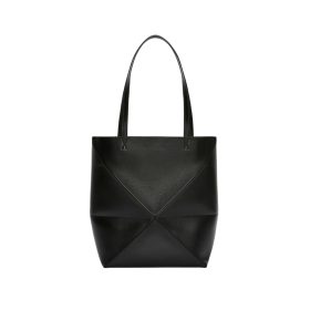 Mittlere Puzzle Fold Tote aus glänzendem Kalbsleder 31.5cm