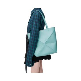 Mittlere Puzzle Fold Tote aus glänzendem Kalbsleder 31.5cm