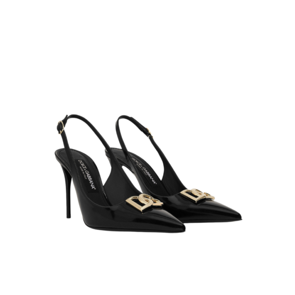 Poliertes Kalbsleder Slingbacks 9cm