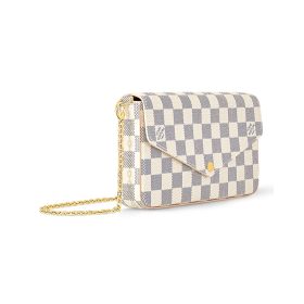 Félicie Damier Azur Canvas Clutch 21cm