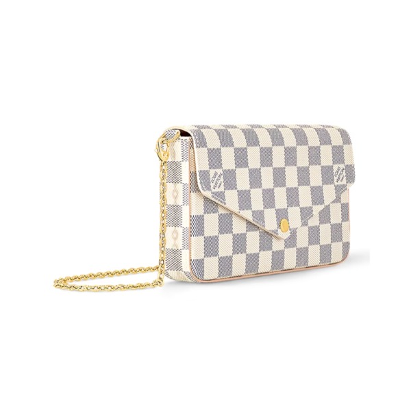 Félicie Damier Azur Canvas Clutch 21cm