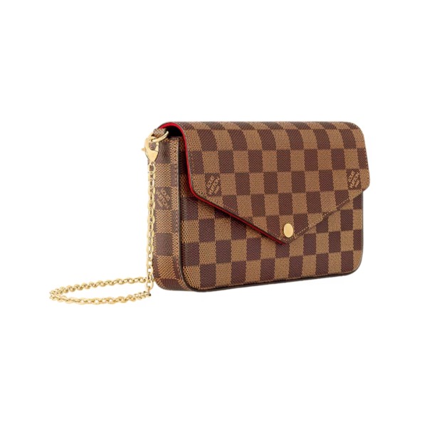 Félicie Damier Ebene Canvas Clutch 21cm